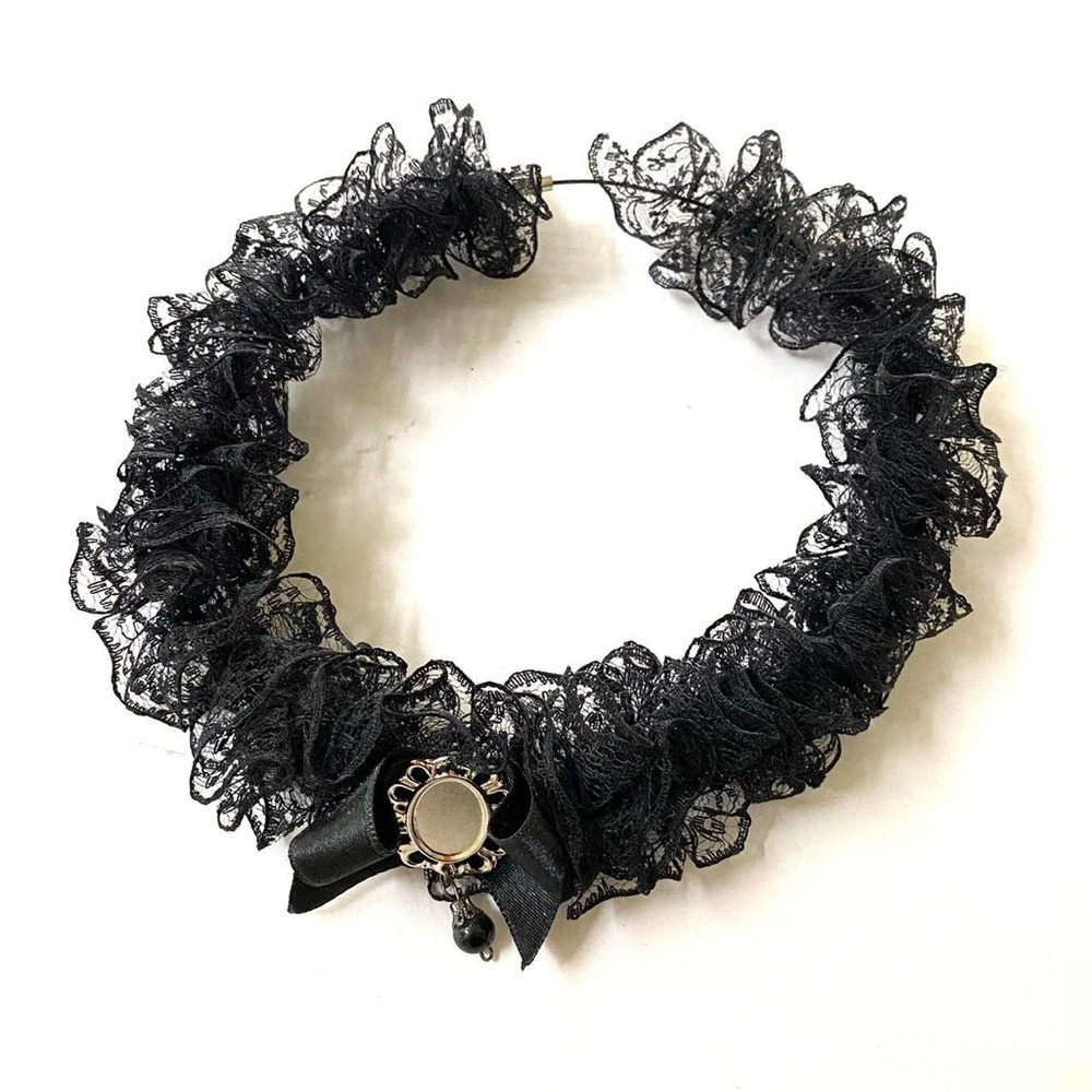 Black Lace Choker Necklace Victorian Gothic Lolita Mall Goth Witchy Vampire Punk